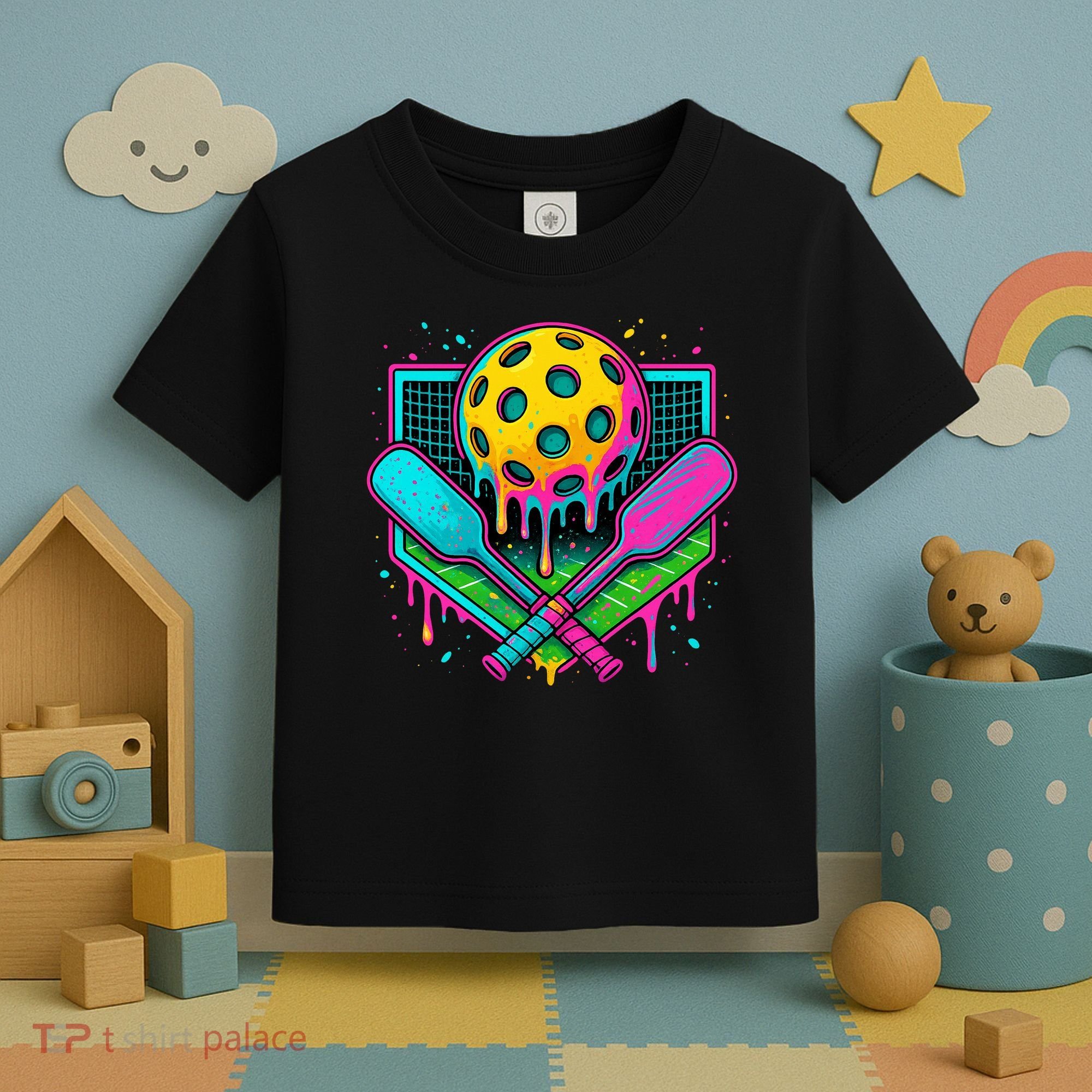 Pickleball Ice Cream Drip Toddler T-Shirt