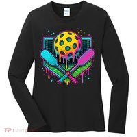 Pickleball Ice Cream Drip Women's Long Sleeve Shirt thumb 0