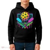 Pickleball Ice Cream Drip Kids Hoodie thumb 4