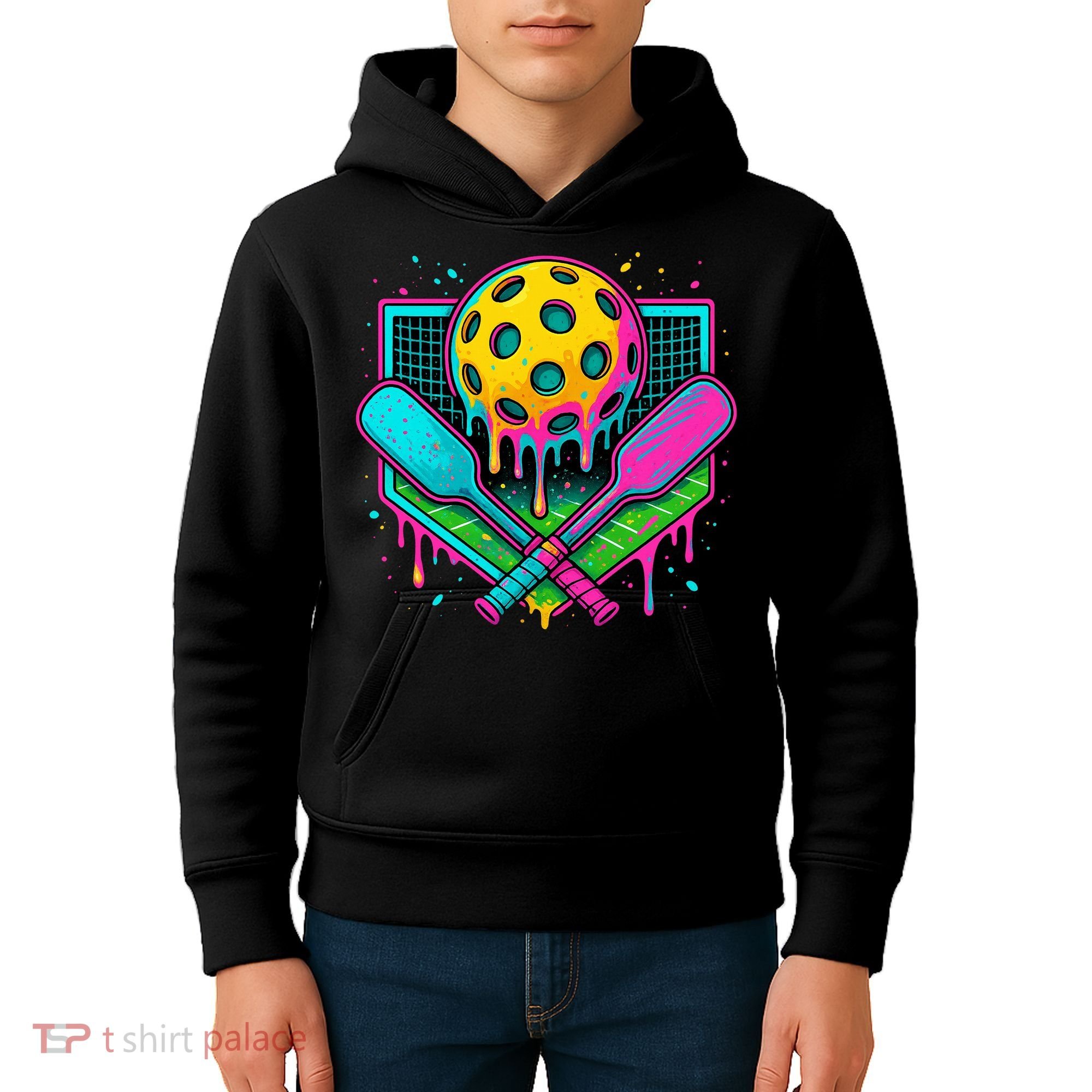 Pickleball Ice Cream Drip Kids Hoodie