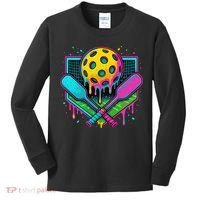 Pickleball Ice Cream Drip Kids Long Sleeve Shirt thumb 0
