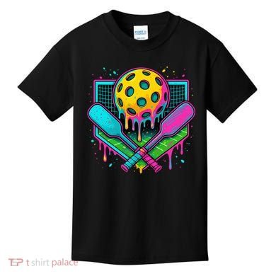 Pickleball Ice Cream Drip Kids T-Shirt