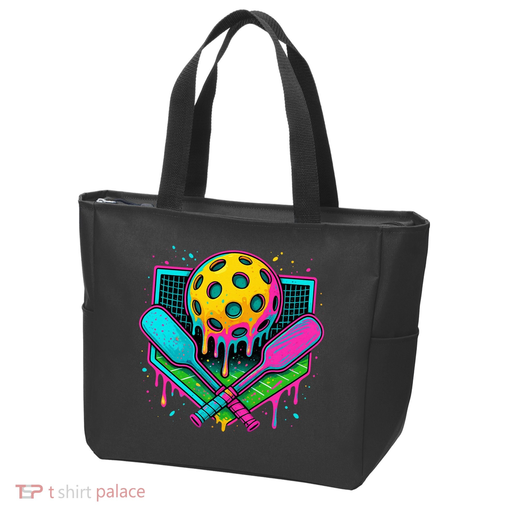 Pickleball Ice Cream Drip Tote Bag