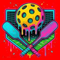 Pickleball Ice Cream Drip Santa Hat thumb 1