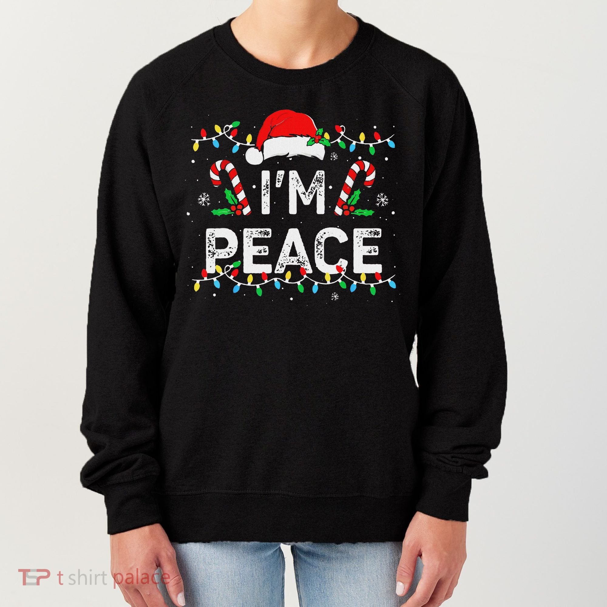 Peace I Come In Peace Couple Matching Ugly Christmas Sweater Women's Sweatshirt