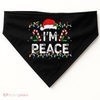 Peace I Come In Peace Couple Matching Ugly Christmas Sweater USA-Made Doggie Bandana thumb 0