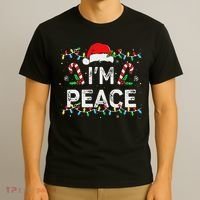 Peace I Come In Peace Couple Matching Ugly Christmas Sweater T-Shirt thumb 3