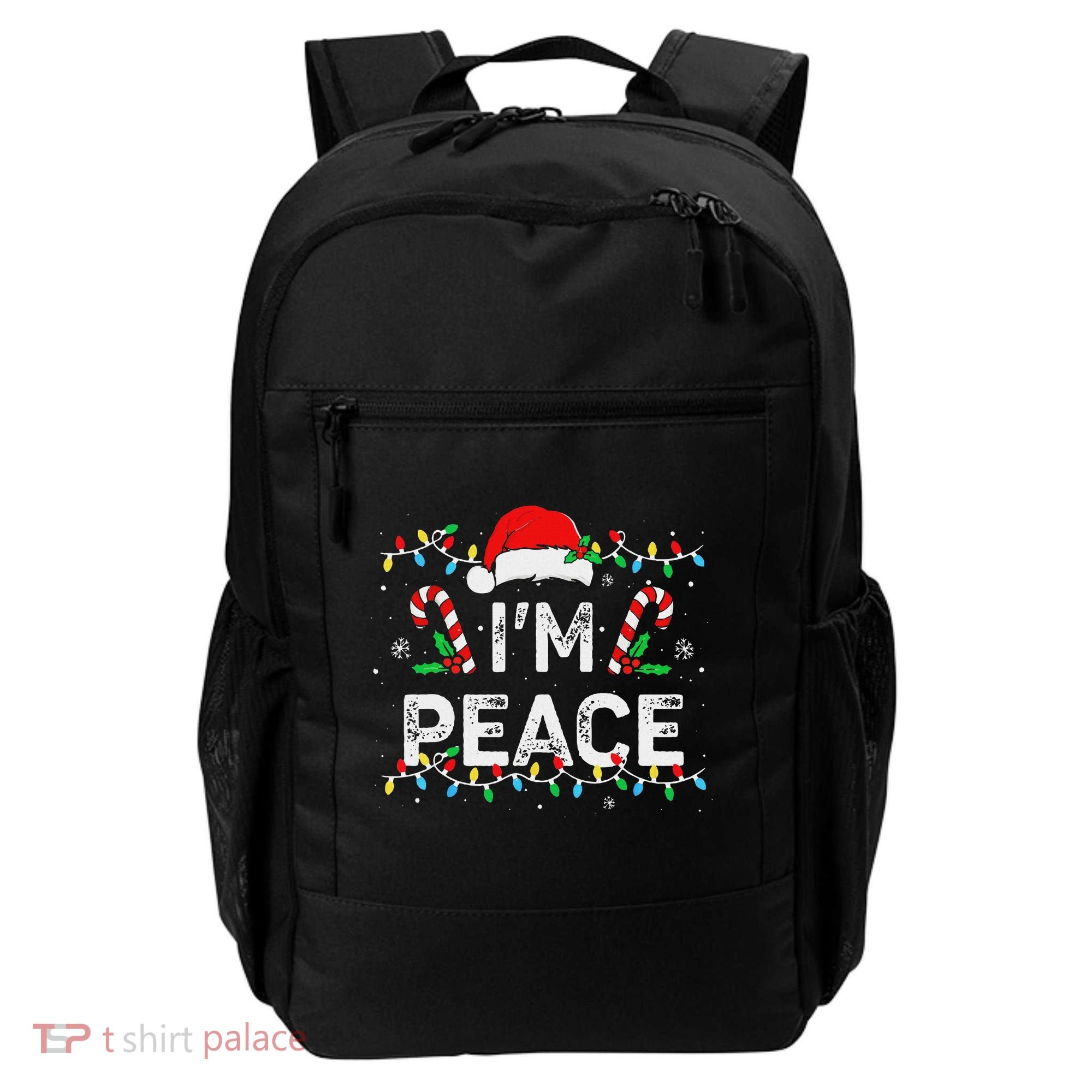Peace I Come In Peace Couple Matching Ugly Christmas Sweater Backpack