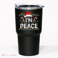 Peace I Come In Peace Couple Matching Ugly Christmas Sweater Tumbler thumb 0