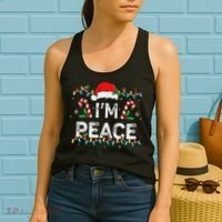 Peace I Come In Peace Couple Matching Ugly Christmas Sweater Women's Tank Top thumb 2