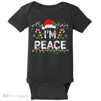 Peace I Come In Peace Couple Matching Ugly Christmas Sweater Baby Bodysuit thumb 0