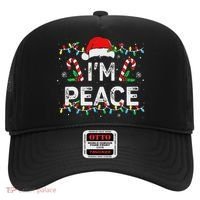 Peace I Come In Peace Couple Matching Ugly Christmas Sweater Hat thumb 0