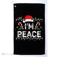 Peace I Come In Peace Couple Matching Ugly Christmas Sweater Golf Towel thumb 0