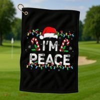 Peace I Come In Peace Couple Matching Ugly Christmas Sweater Golf Towel thumb 1