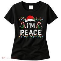 Peace I Come In Peace Couple Matching Ugly Christmas Sweater Women's T-Shirt thumb 0