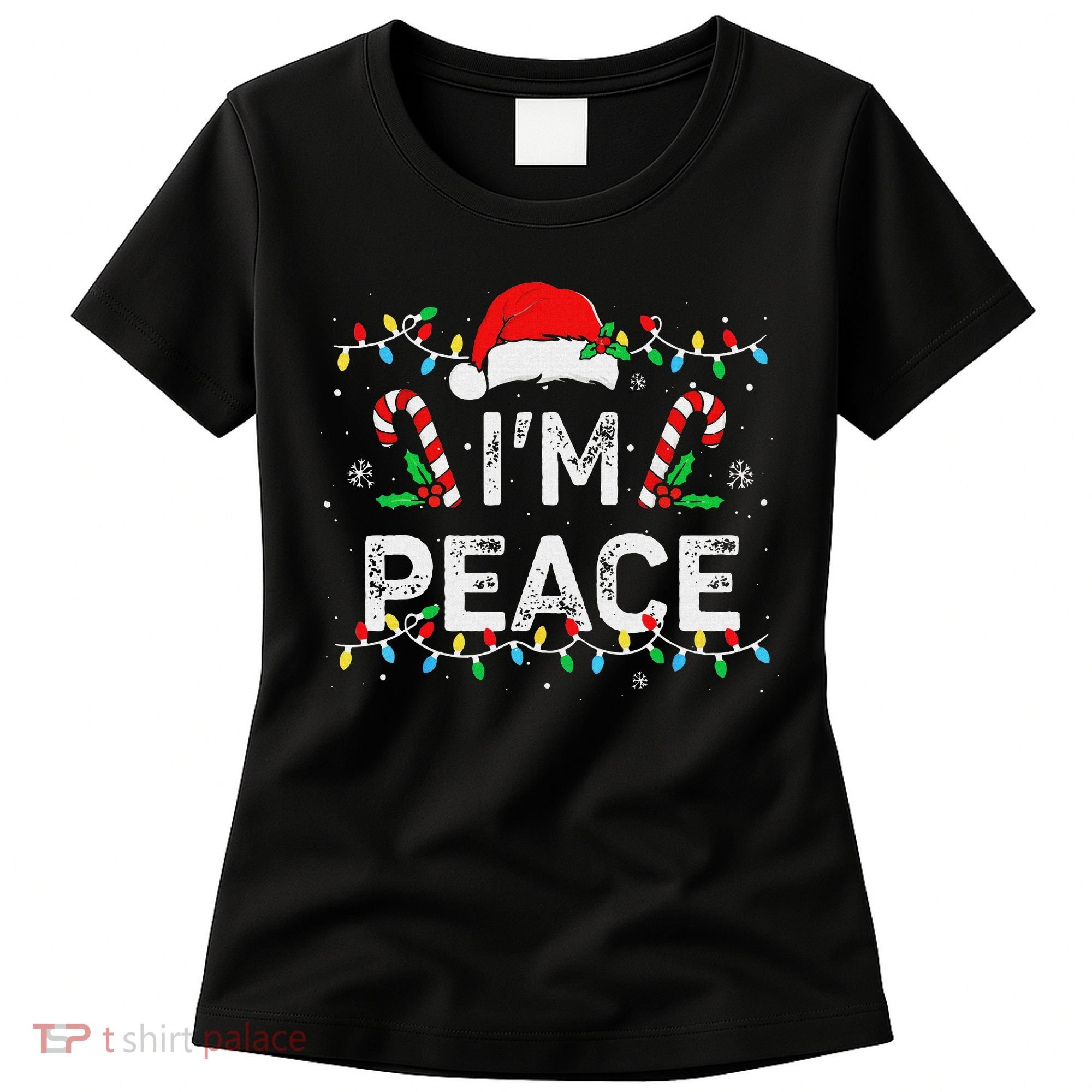 Peace I Come In Peace Couple Matching Ugly Christmas Sweater Women's T-Shirt