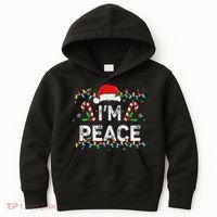 Peace I Come In Peace Couple Matching Ugly Christmas Sweater Kids Hoodie thumb 0