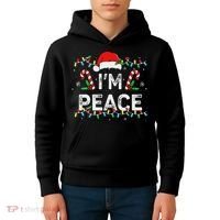 Peace I Come In Peace Couple Matching Ugly Christmas Sweater Kids Hoodie thumb 4