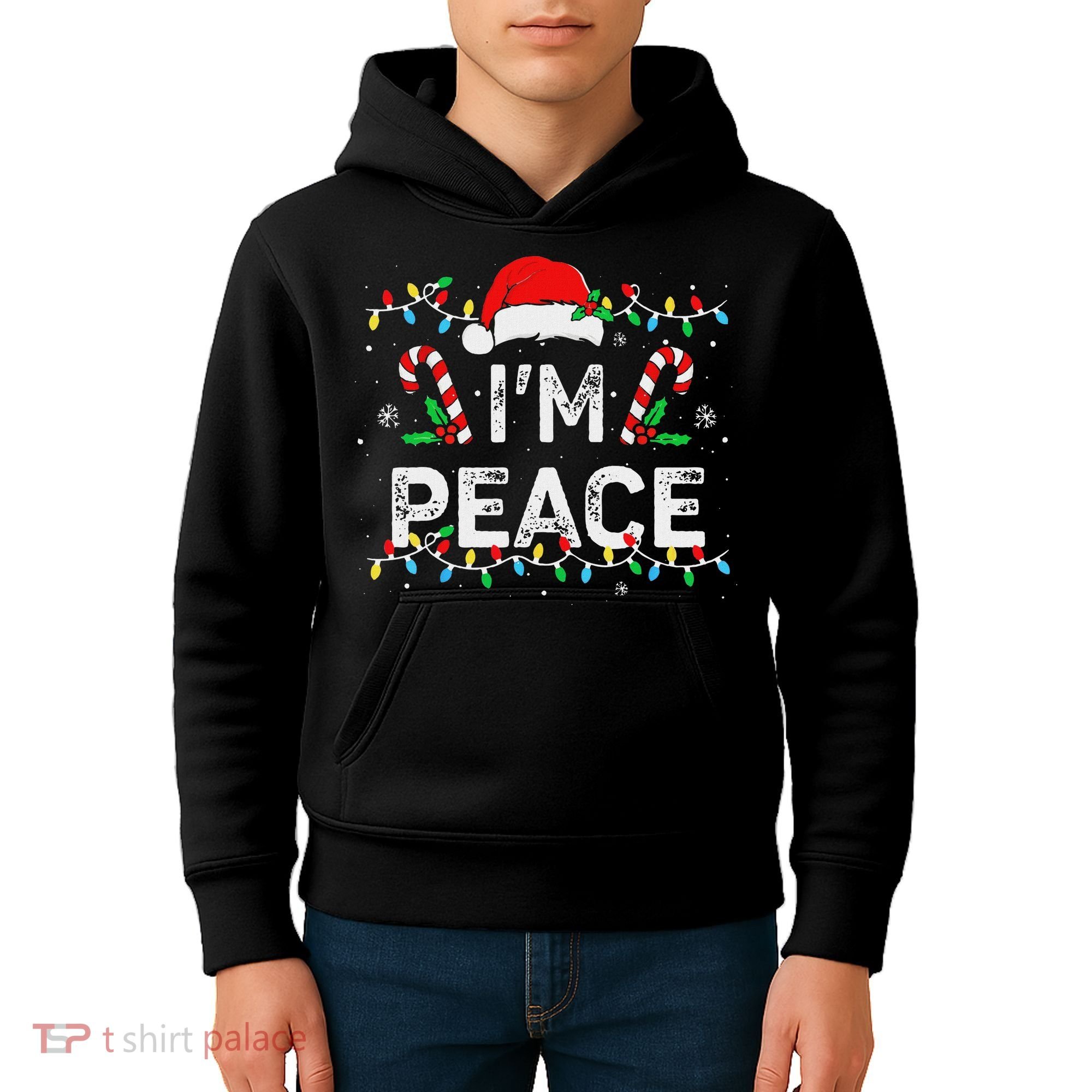 Peace I Come In Peace Couple Matching Ugly Christmas Sweater Kids Hoodie