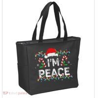 Peace I Come In Peace Couple Matching Ugly Christmas Sweater Tote Bag thumb 2