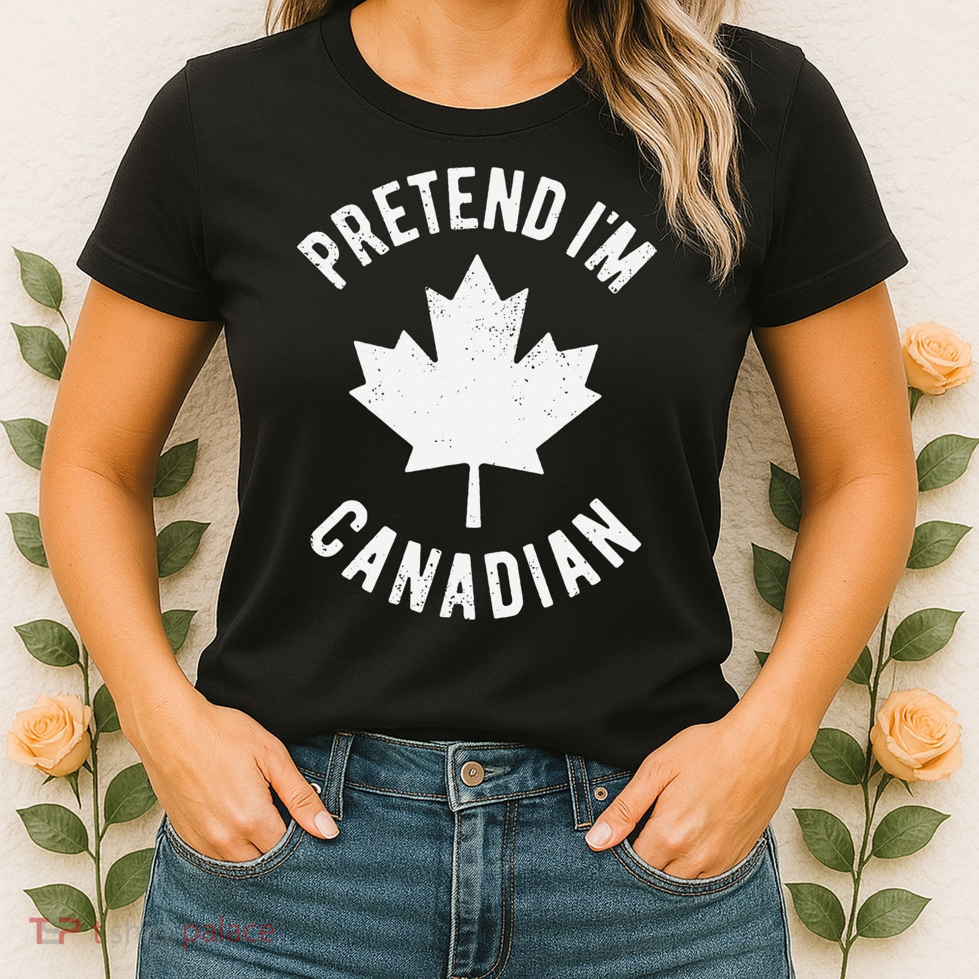 Pretend Im Canadian Canada Day Canadian Halloween Costume Gift Women's T-Shirt