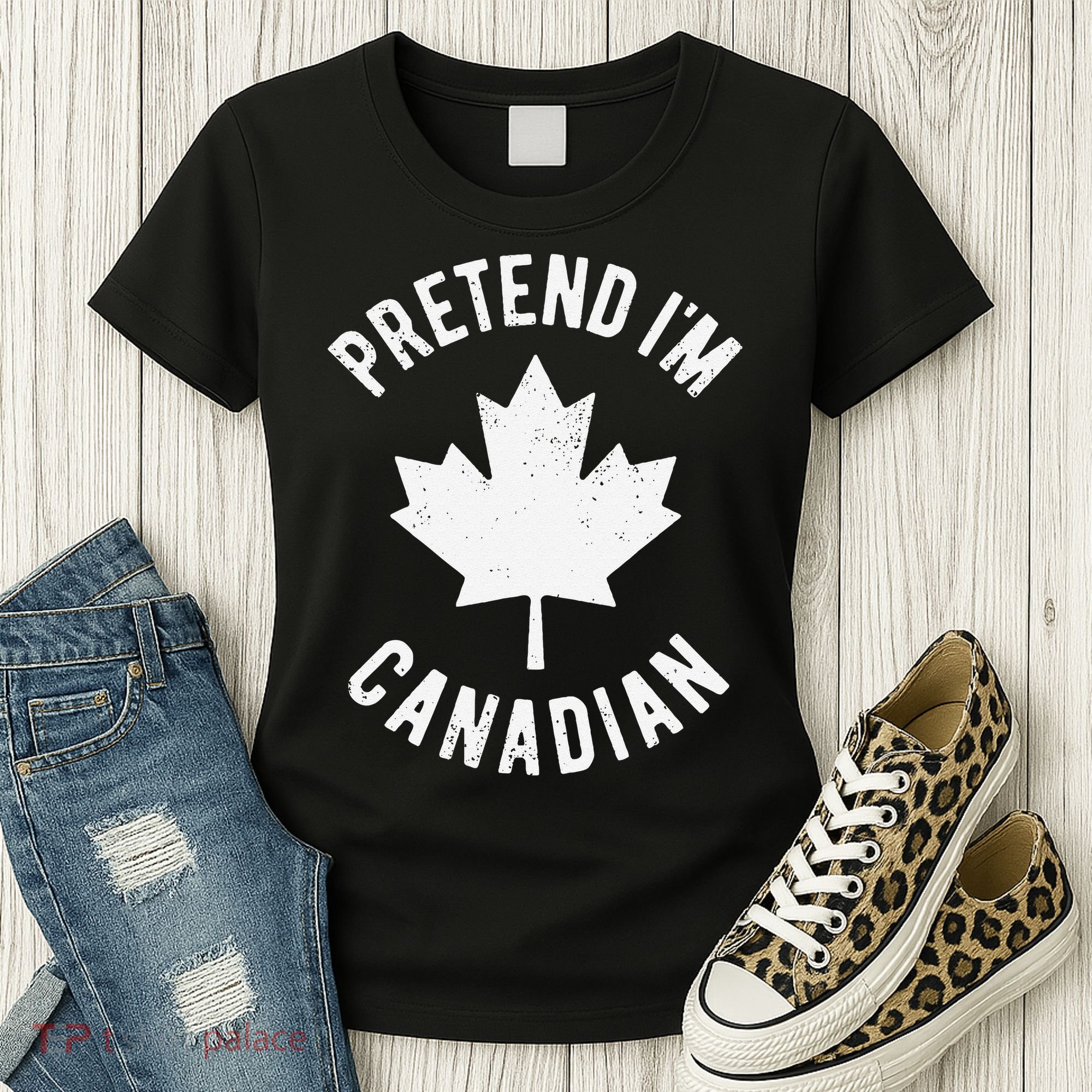 Pretend Im Canadian Canada Day Canadian Halloween Costume Gift Women's T-Shirt