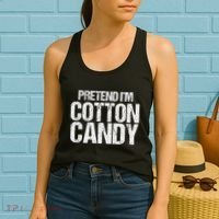 Pretend I'm Cotton Candy Easy Halloween Costume Women's Tank Top thumb 2