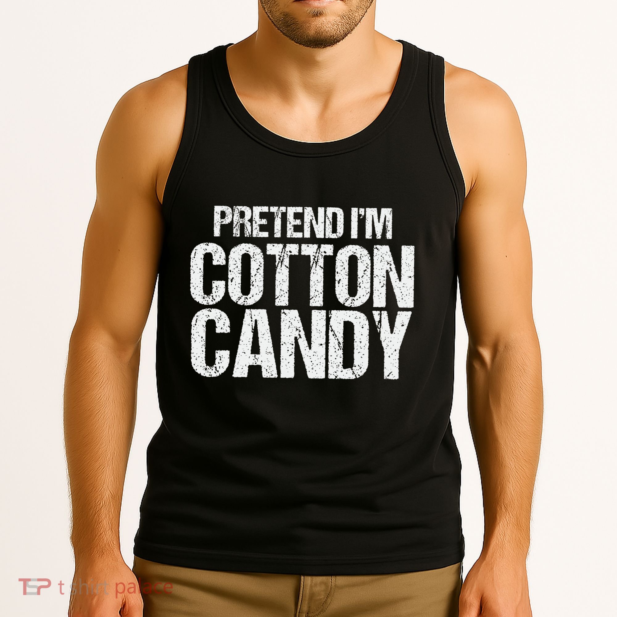 Pretend I'm Cotton Candy Easy Halloween Costume Tank Top