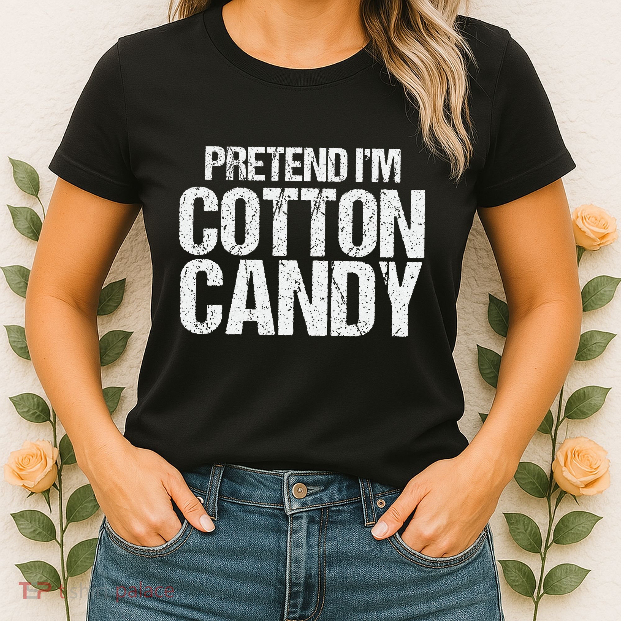 Pretend I'm Cotton Candy Easy Halloween Costume Women's T-Shirt
