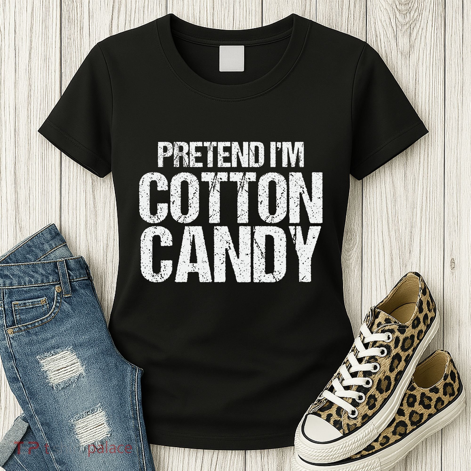 Pretend I'm Cotton Candy Easy Halloween Costume Women's T-Shirt
