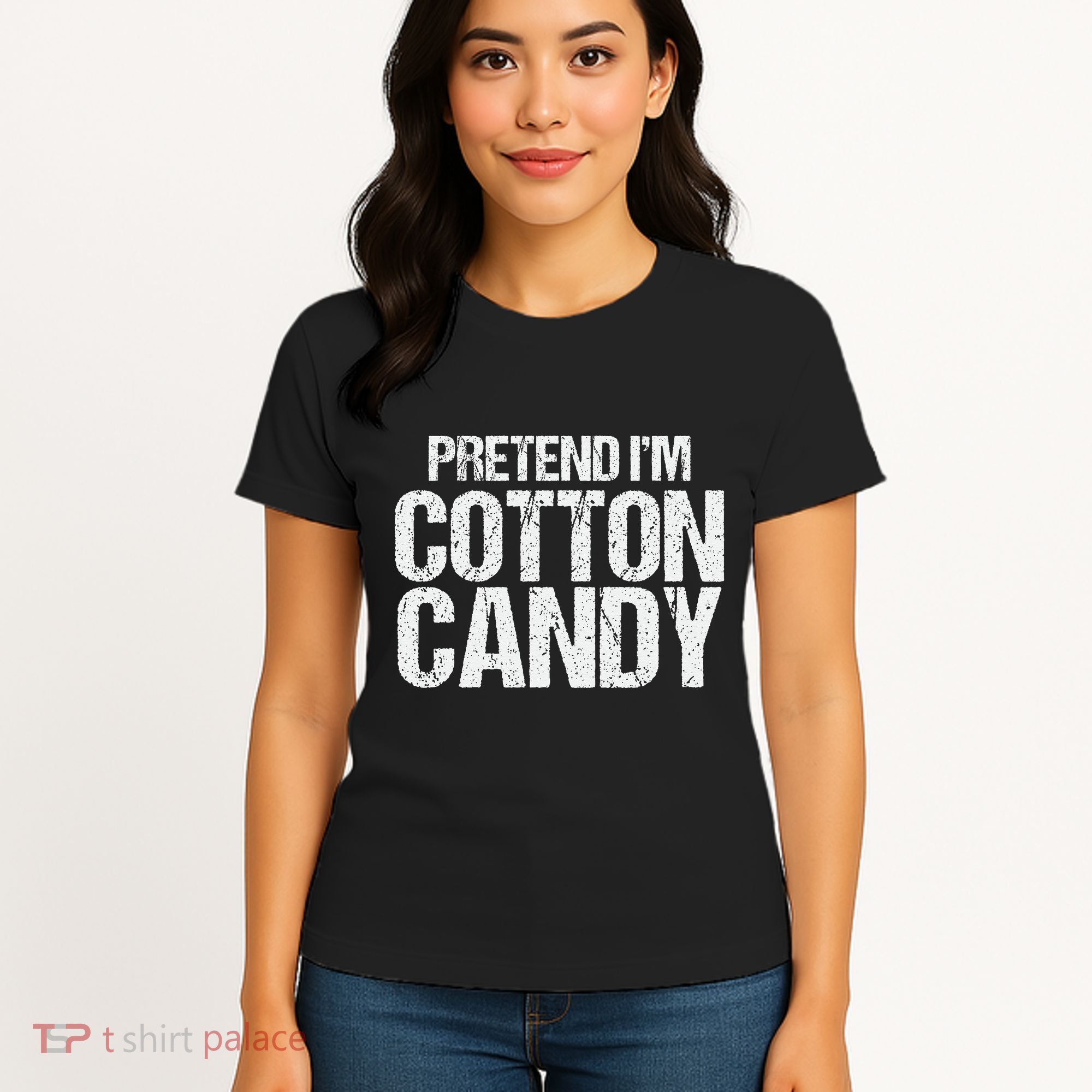 Pretend I'm Cotton Candy Easy Halloween Costume Women's T-Shirt