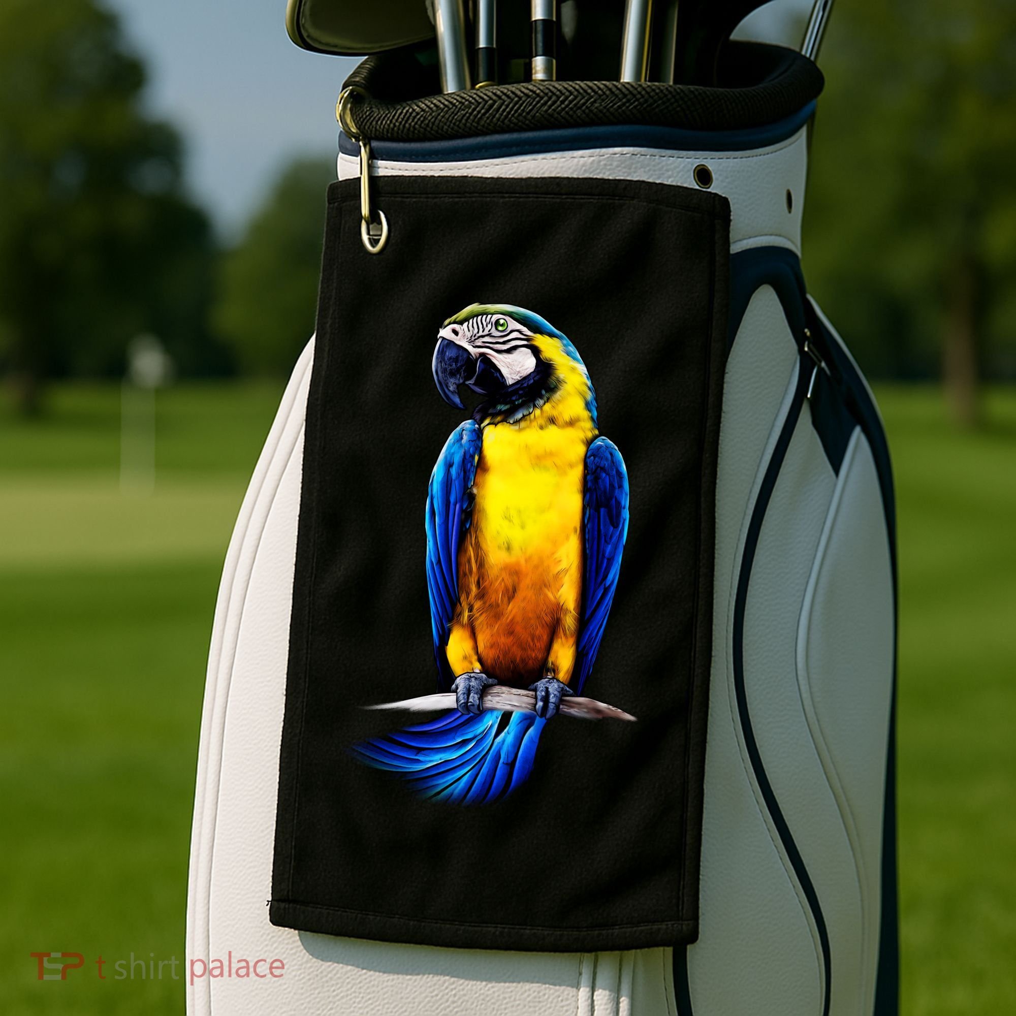 Parrot In Clouds Golf Towel