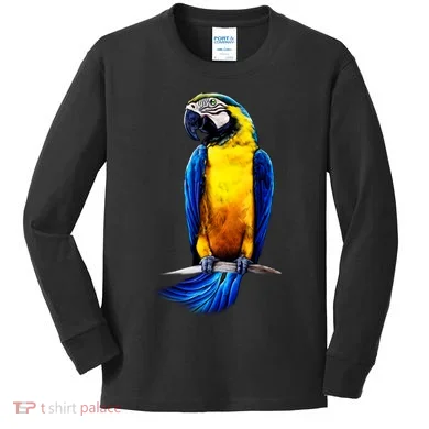 Parrot In Clouds Kids Long Sleeve Shirt