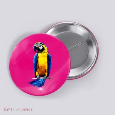 Parrot In Clouds Button