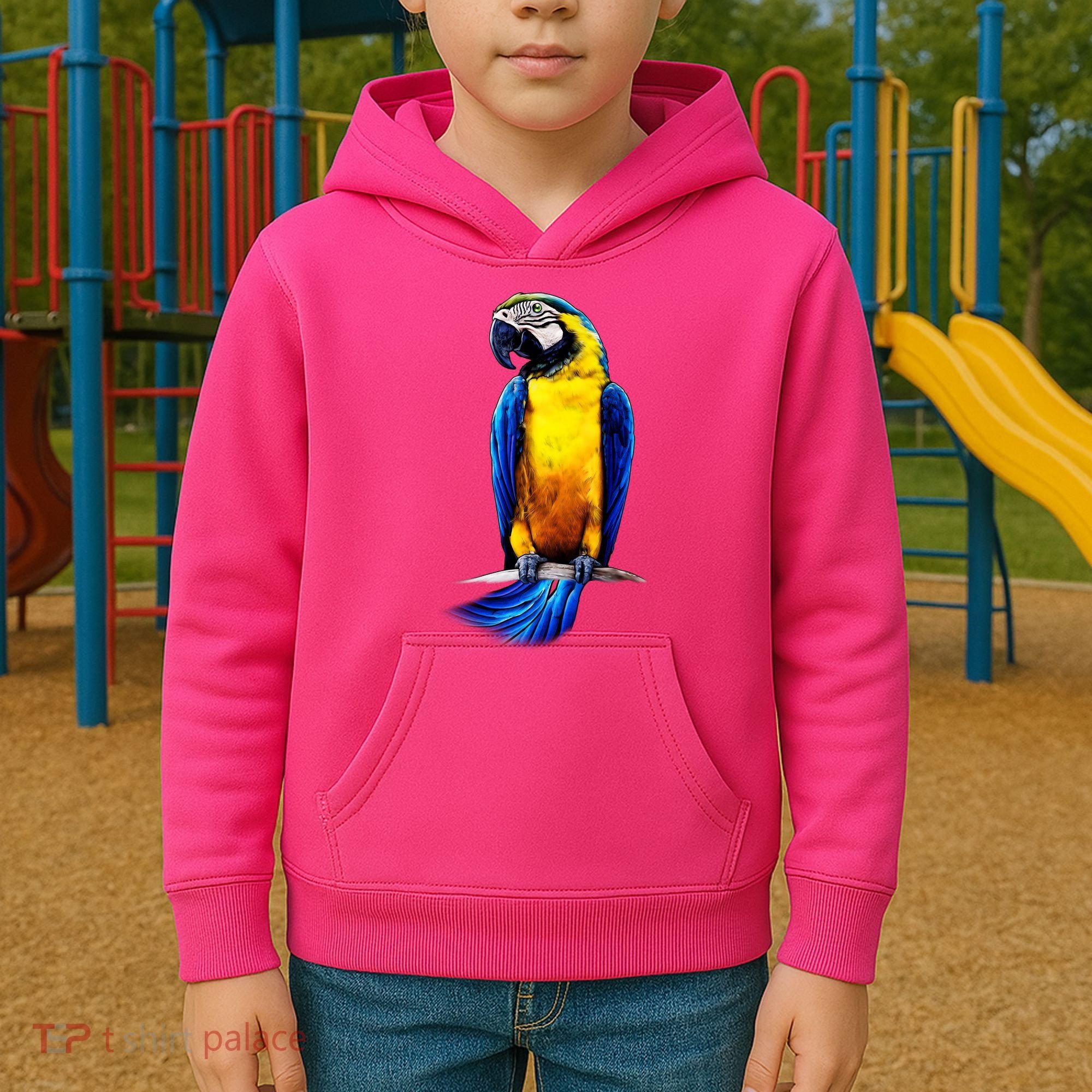 Parrot In Clouds Kids Hoodie