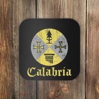Proud Italian Calabrese Calabria Italy Flag Coaster thumb 0