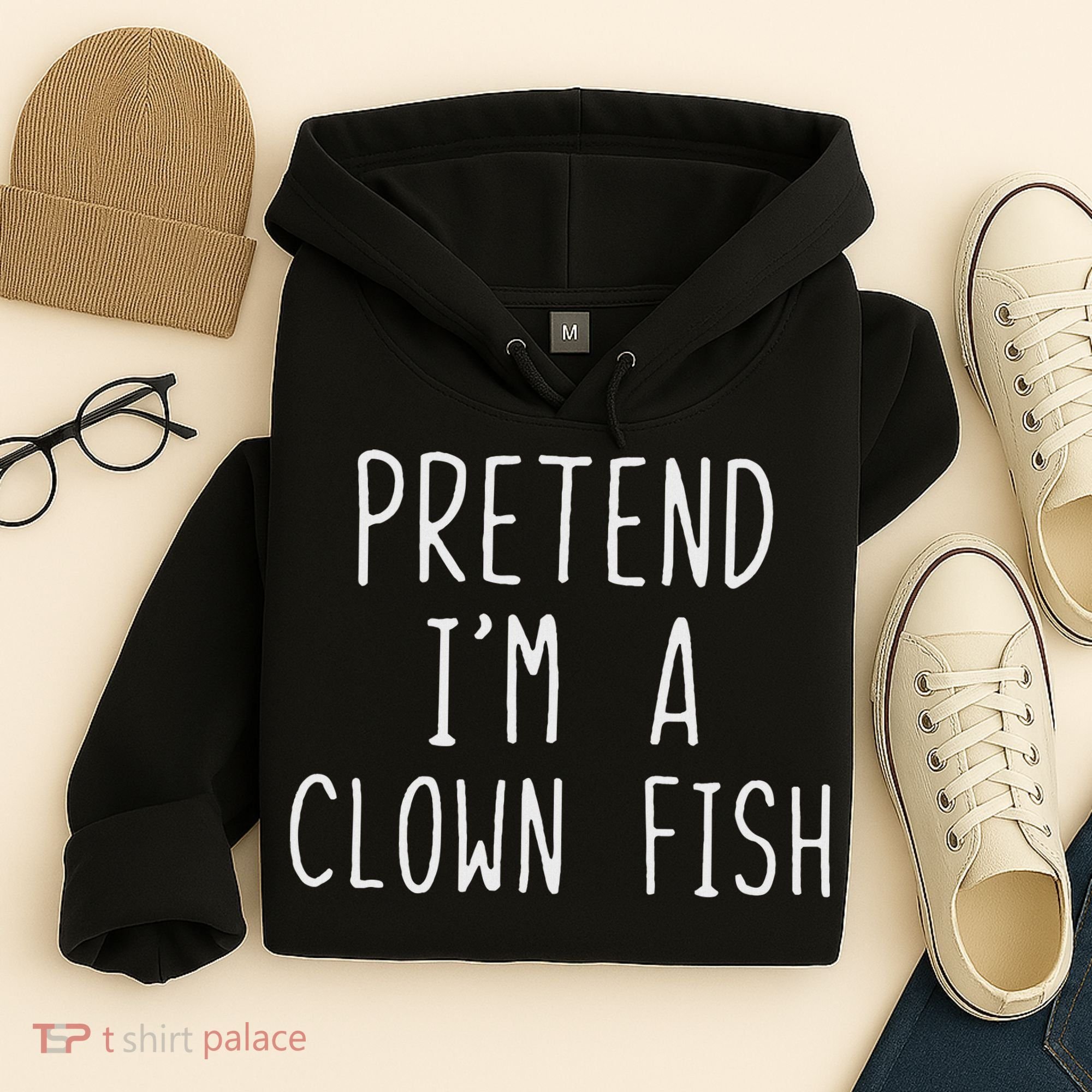 Pretend I'm Clown Fish Costume Halloween Lazy Easy Clownfish Hoodie