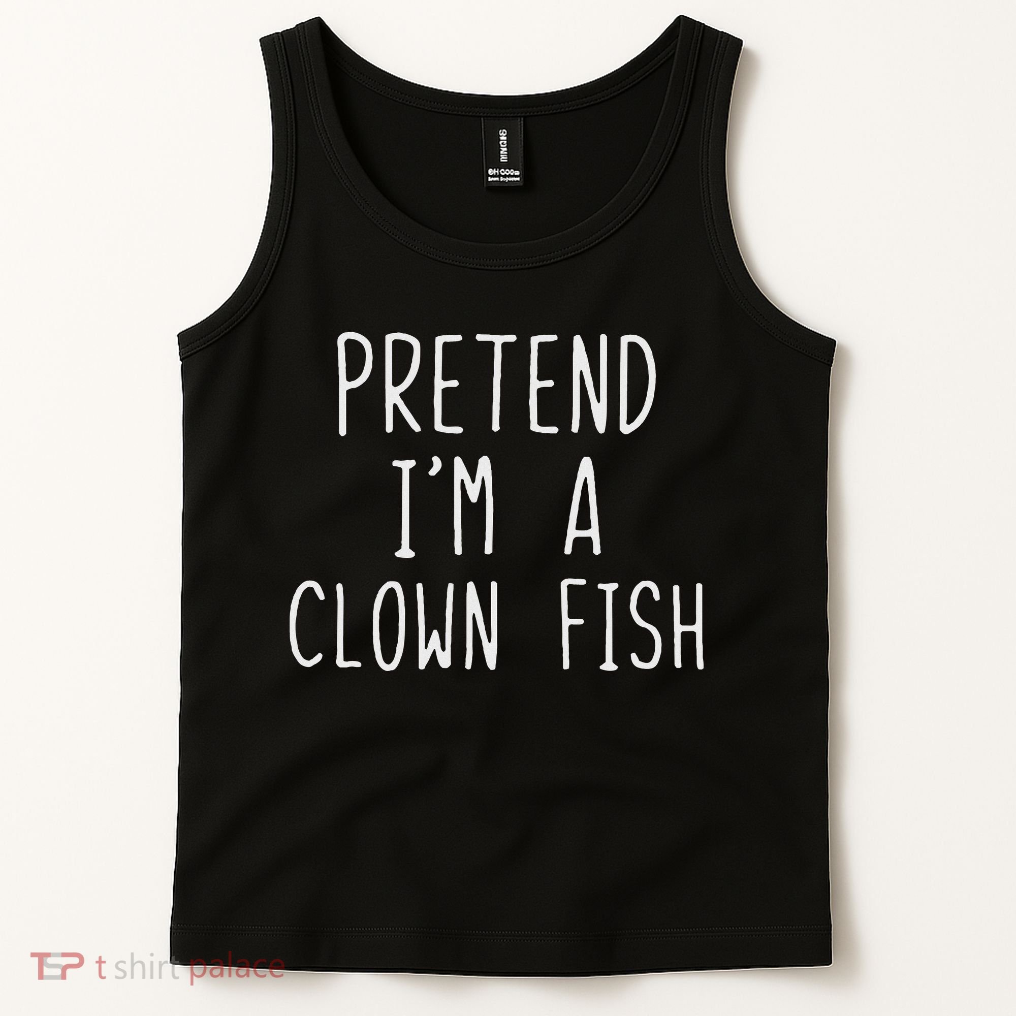 Pretend I'm Clown Fish Costume Halloween Lazy Easy Clownfish Tank Top