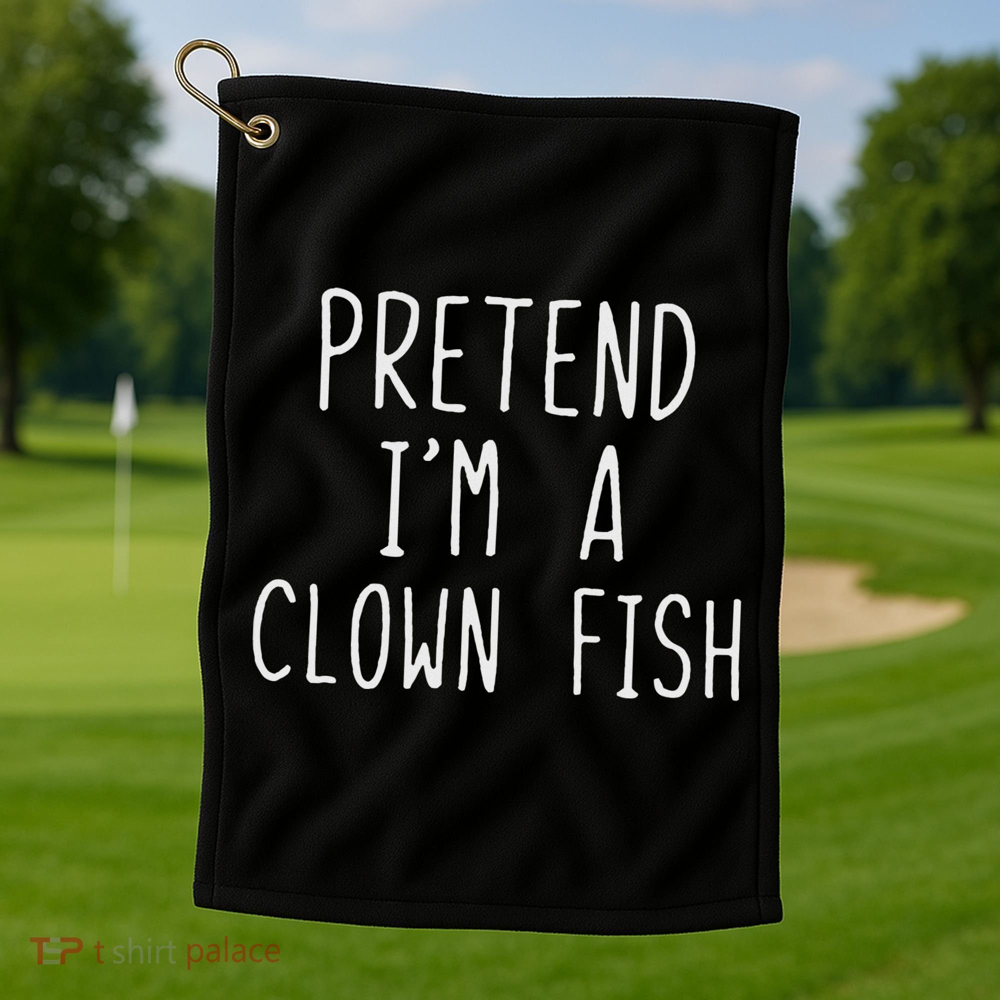 Pretend I'm Clown Fish Costume Halloween Lazy Easy Clownfish Golf Towel