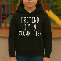 Pretend I'm Clown Fish Costume Halloween Lazy Easy Clownfish Kids Hoodie thumb 3