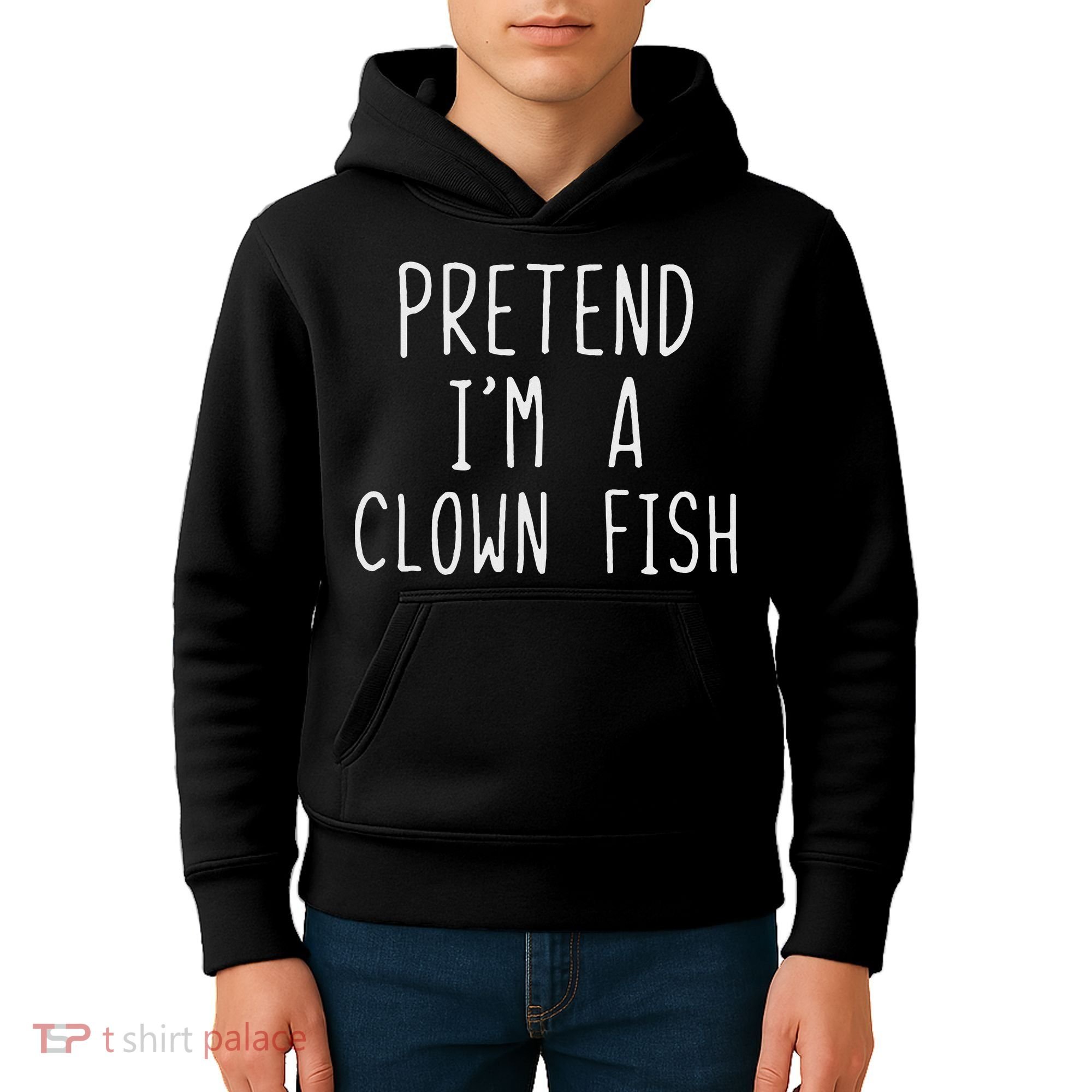 Pretend I'm Clown Fish Costume Halloween Lazy Easy Clownfish Kids Hoodie