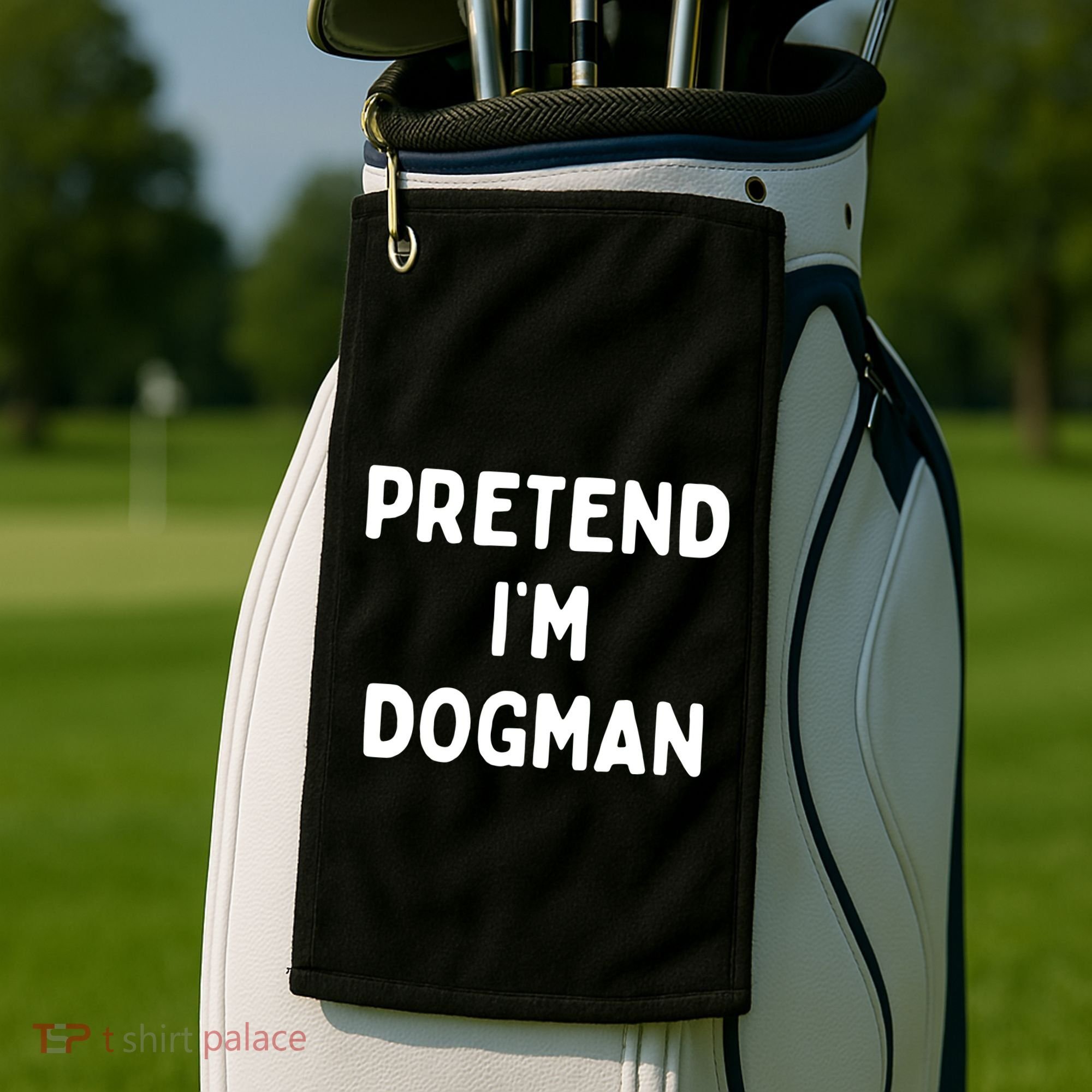 Pretend Im Dogman Golf Towel