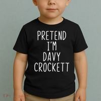 Pretend I'm Davy Crockett Costume Halloween Lazy Quick Toddler T-Shirt thumb 2