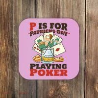 P Is For Poker St Patrick's Day Coaster thumb 0