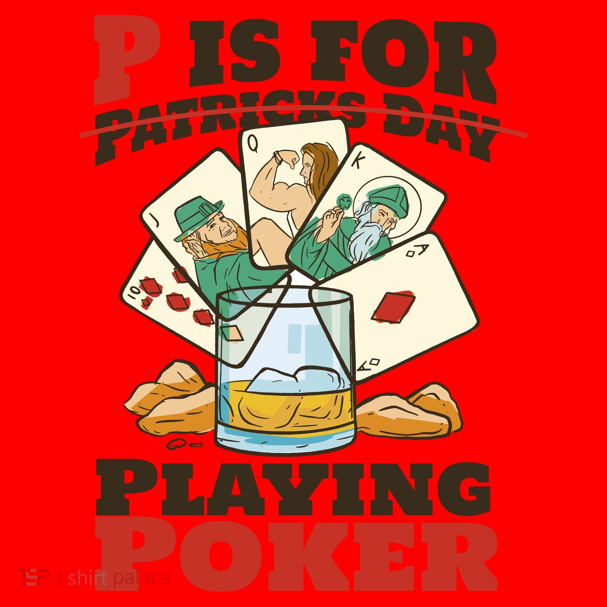 P Is For Poker St Patrick's Day Santa Hat