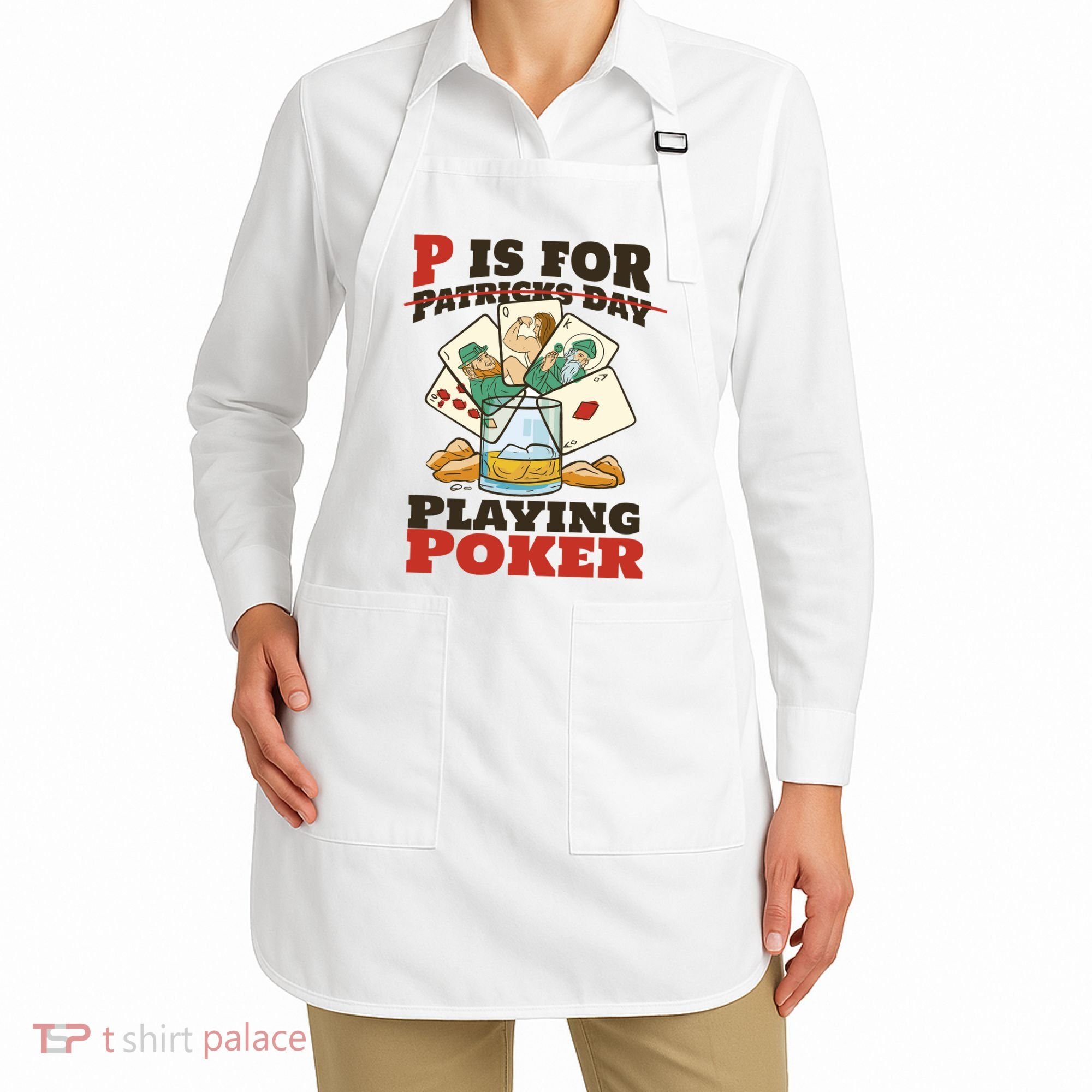 P Is For Poker St Patrick's Day Apron