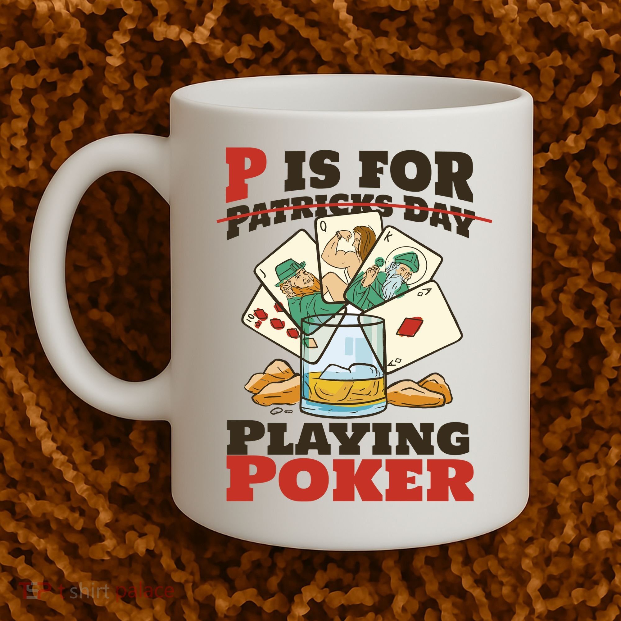 P Is For Poker St Patrick's Day Coffee Mug