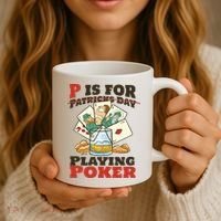 P Is For Poker St Patrick's Day Coffee Mug thumb 3