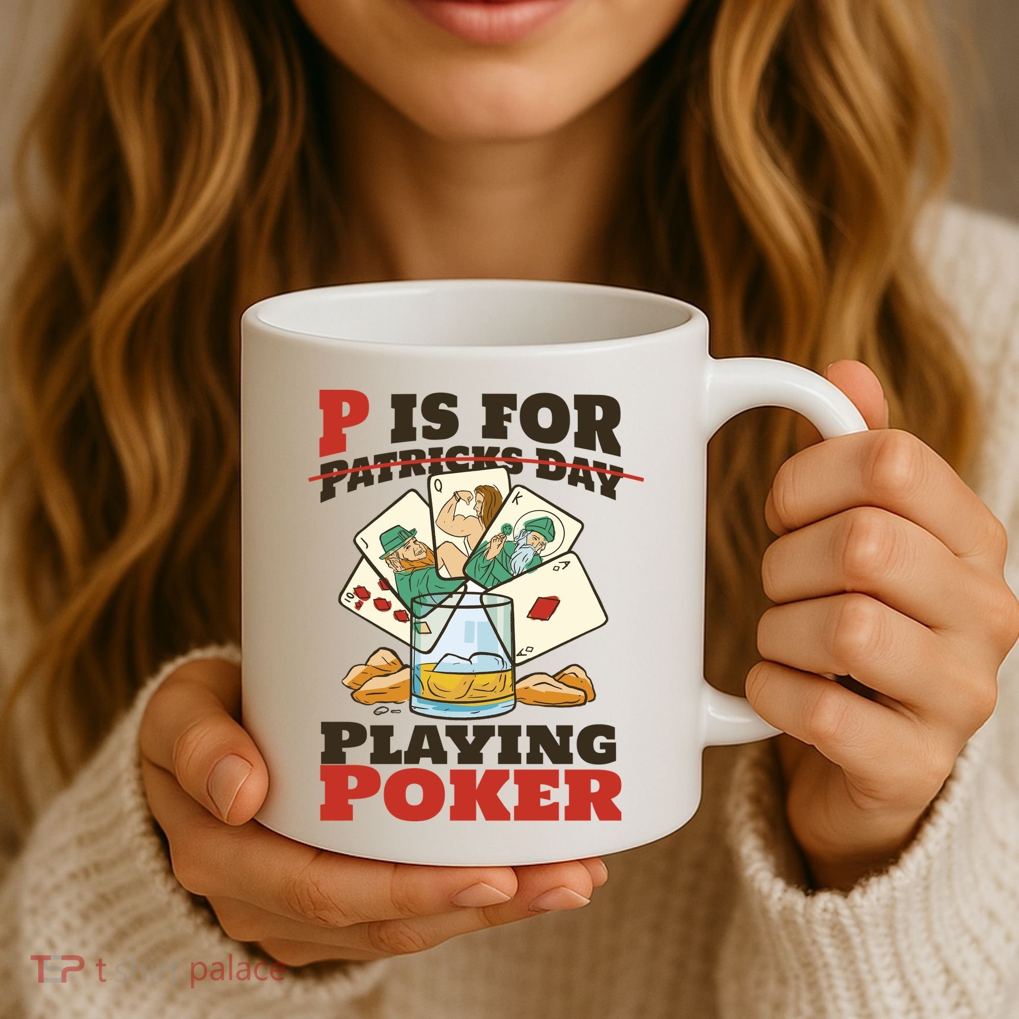 P Is For Poker St Patrick's Day Coffee Mug