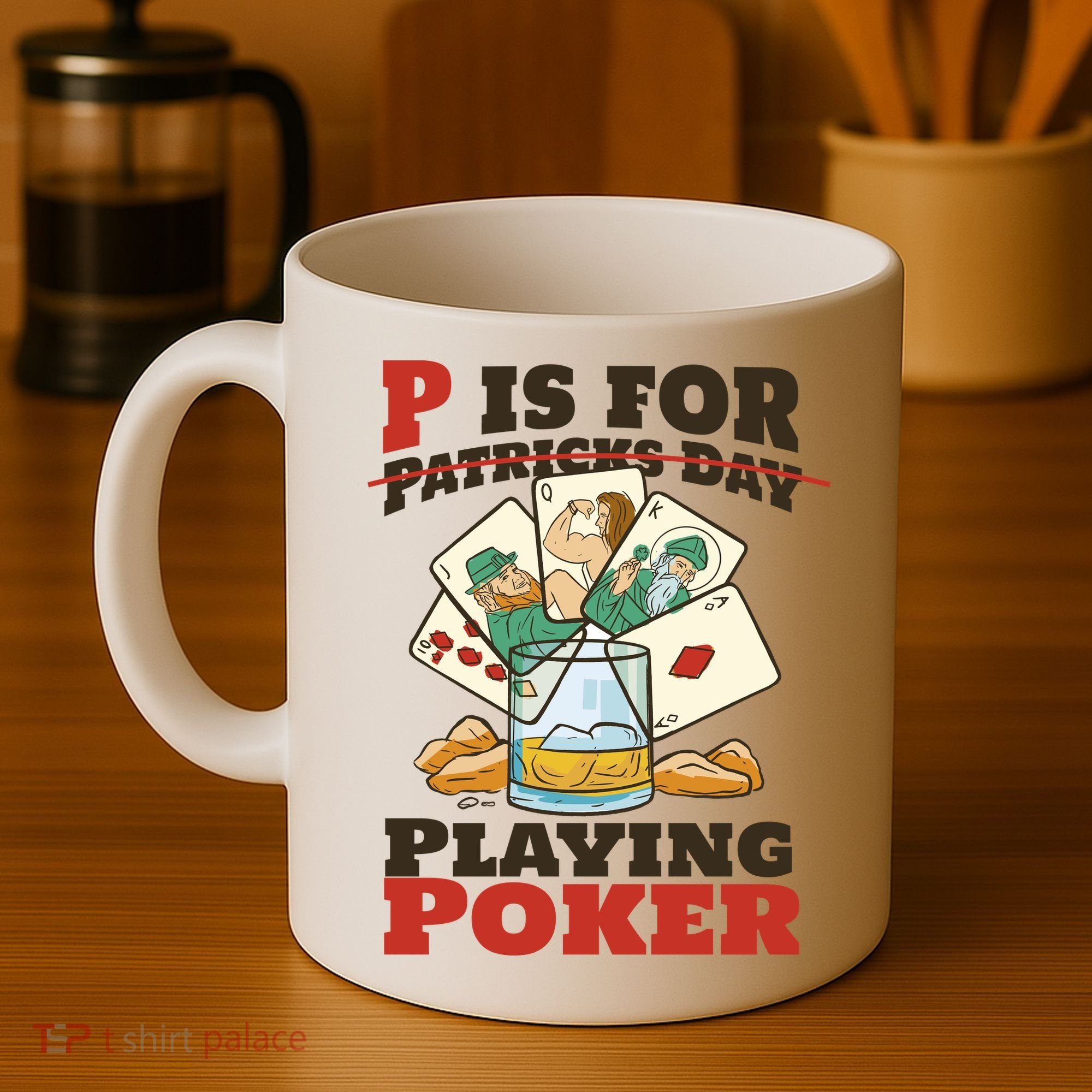 P Is For Poker St Patrick's Day Coffee Mug